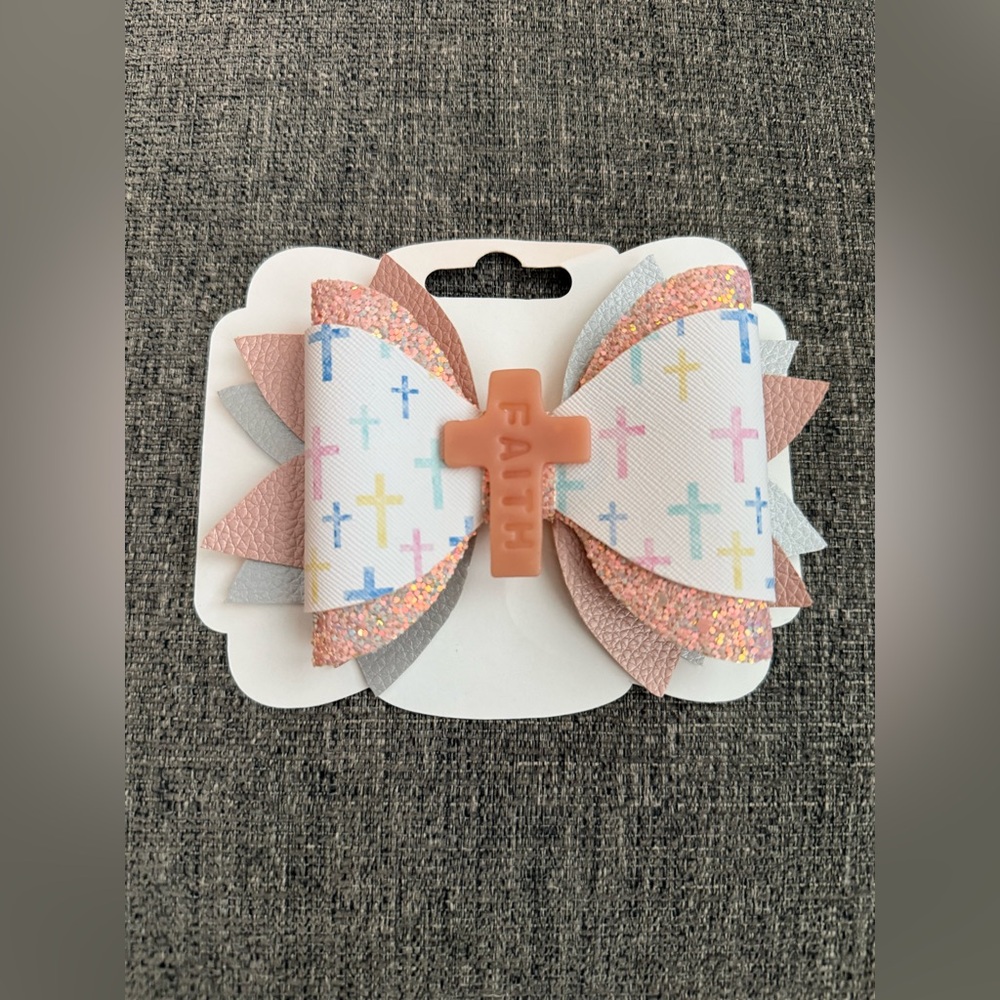 Multicolor Cross Pattern Hair Bow
